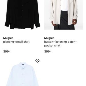 Mugler button up Piercing-Detail Shirt